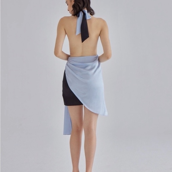 Silk Maison deep moon silk halter mini dress medium mulberry silk zip up side - Picture 2 of 8